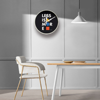 45cm Bauhaus Collection Less Is More Black Silent Wall Clock By CLOUDNOLA image