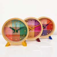 15cm Riso Collection Red & Blue Silent Analogue Alarm Clock By CLOUDNOLA image