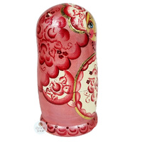 Floral Russian Dolls- Pink Pearl Finish 16cm (Set Of 5) image