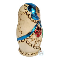 Woodburn Russian Dolls- Blue Scarf 11cm (Set Of 5) image
