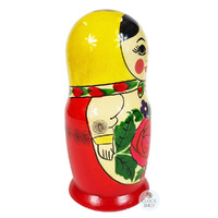 Semenov Russian Dolls- Yellow Scarf & Red Dress 17cm (Set Of 7) image