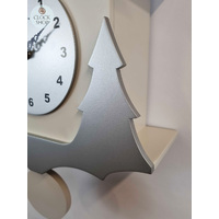 34cm Silver & White Modern Battery Chalet Cuckoo Clock By AMS image