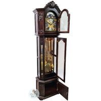 219cm Dark Oak Grandfather Clock With Westminster Chime & Moon Dial image