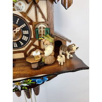 Beer Drinker, Water Wheel & Dogs 1 Day Mechanical Chalet Cuckoo Clock 30cm By ENGSTLER image