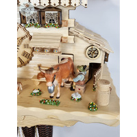 Farmer & Cow 8 Day Mechanical Chalet Cuckoo Clock With Alphorn 53cm By HÖNES image