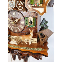 Deer & Water Wheel 1 Day Mechanical Chalet Cuckoo Clock 49cm By SCHNEIDER image