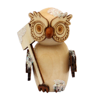 5.5cm Wooden Owl Hanging Decoration- Assorted Designs image