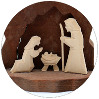 10cm Wooden Nativity Decoration- Assorted Designs image