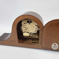 50cm Walnut Mechanical Tambour Mantel Clock With Westminster Chime By AMS image