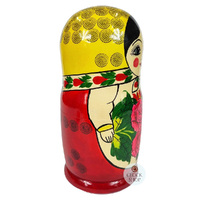 Semenov Russian Dolls- Yellow Scarf & Red Dress 22cm (Set Of 9) image