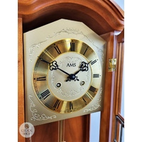 66cm Cherry 8 Day Mechanical Bim Bam Wall Clock With Brass Accents By AMS image