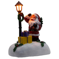 13cm Santa with LED Street Lamp- Assorted Designs image