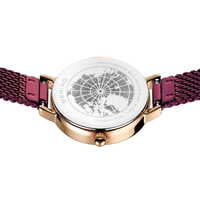 22mm Classic Collection Womens Watch With Purple Dial, Purple Milanese Strap & Rose Gold Case By BERING image