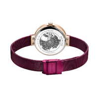 31mm Solar Collection Womens Watch With Purple Dial, Purple Milanese Strap & Rose Gold Case By BERING image