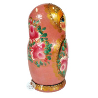 Floral Russian Dolls- Pink & Gold 16cm (Set Of 5) image