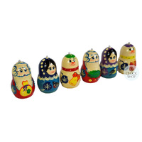 Russian Dolls Hanging Decoration- Christmas Assortment 4.5cm (Set of 6) image