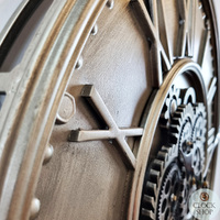 62cm Abington Brass Moving Gear Wall Clock By COUNTRYFIELD image