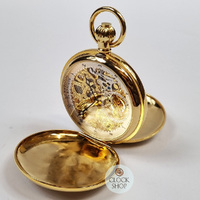49mm Gold Unisex Mechanical Skeleton Swiss Pocket Watch By CLASSIQUE (Arabic) image