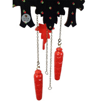 5 Leaf & Deer Battery Carved Cuckoo Clock Patterned 39cm By TRENKLE image
