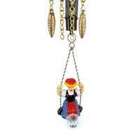Swiss House Mechanical Chalet Clock With Swinging Doll 14cm By TRENKLE image