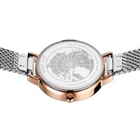 22mm Classic Collection Womens Watch With White Dial, Silver Milanese Strap & Rose Gold Case By BERING image