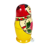 Semenov Russian Dolls- Red Scarf & Yellow Dress 9cm (Set Of 4) image