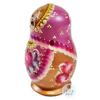 Pink and Purple Pearl Russian Dolls 11cm (Set Of 5) image