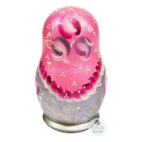 Pink and Silver Pearl Russian Dolls 11cm (Set Of 5) image