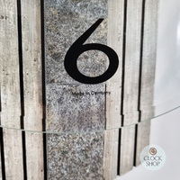 38cm Grey Stone Look Wall Clock With Glass Dial By AMS image