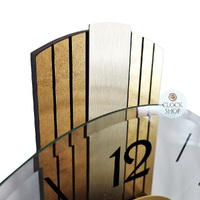 38cm Gold Look Wall Clock With Glass Dial By AMS image