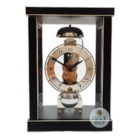 26cm Black Mechanical Table Clock With Bell Strike By HERMLE image
