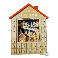 49cm Merry Christmas Skiing LED Advent Calendar image