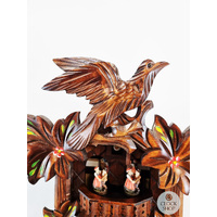 Birds & Leaves 1 Day Mechanical Carved Cuckoo Clock With Flowers 41cm By HÖNES image