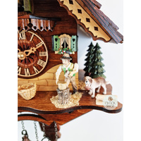 Wood Chopper & Dog Battery Chalet Cuckoo Clock 25cm By SCHNEIDER image