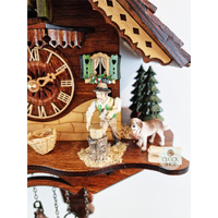 Wood Chopper & Dog Battery Chalet Cuckoo Clock 41cm By SCHNEIDER image