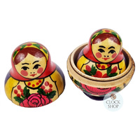 Semenov Russian Dolls Small- Red Scarf & Purple Dress 7cm (Set Of 5) image
