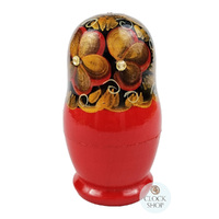 Floral Russian Dolls- Gold, Red & Black 10cm (Set Of 5) image