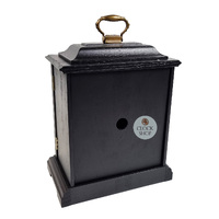 33cm Black Mechanical Mantel Clock With Westminster Chime & Vintage Floral Dial By HERMLE image