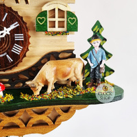 Forest Cabin Battery Chalet Kuckulino With Boy & Cow 18cm By TRENKLE image