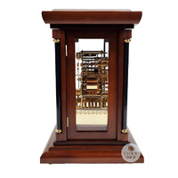 39cm Walnut Mechanical Skeleton Table Clock With Triple Chime By AMS image