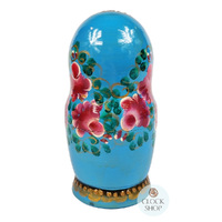 Floral Russian Dolls- Blue 15cm (Set Of 5) image