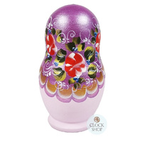 Floral Russian Dolls- Purple & Pink Matte 11cm (Set Of 5) image