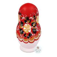Floral Russian Dolls- Red & Pink Matte Finish 11cm (Set Of 5) image