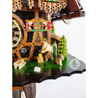 Wood Chopper 8 Day Mechanical Chalet Cuckoo Clock With Dancers 44cm By ENGSTLER (Small Crack) image
