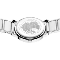 41mm Solar Collection Womens Watch With White Dial & Silver Ceramic Strap By BERING image