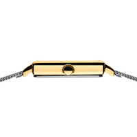 26mm Classic Collection Womens Watch With White Square Dial & Silver Milanese Strap & Gold Case By BERING image