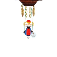 Forest Cabin Battery Chalet Clock With Dancers & Swinging Doll 16cm By TRENKLE image