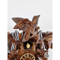 5 Leaf & Bird Battery Carved Cuckoo Clock 22cm By TRENKLE image