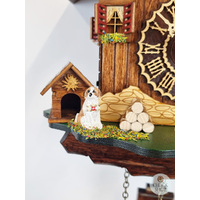 Black Forest Battery Chalet Cuckoo Clock With Dog & Kennel 22cm By TRENKLE image