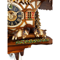 Angry Goats & Water Wheel 1 Day Mechanical Chalet Cuckoo Clock With Dancers 34cm By HÖNES image